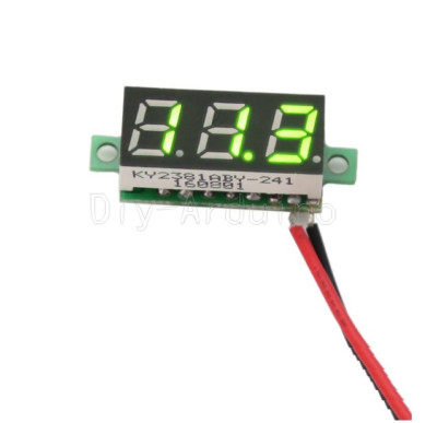 0.28'' 2 Wire Mini DC Digital Panel Voltmeter Panel Mount LED Voltage Green