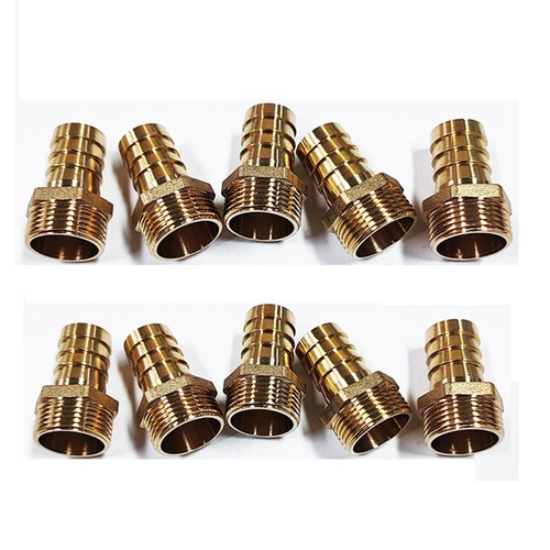 5/10X 3/4" HOSE BARB X 3/4 MALE NPT Brass Pipe Fitting NPT Thread Gas Fuel Water