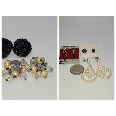 Costume Jewelry Earrings ~ 5 pair ~ 3 pierced ~ 2 Snap-On
