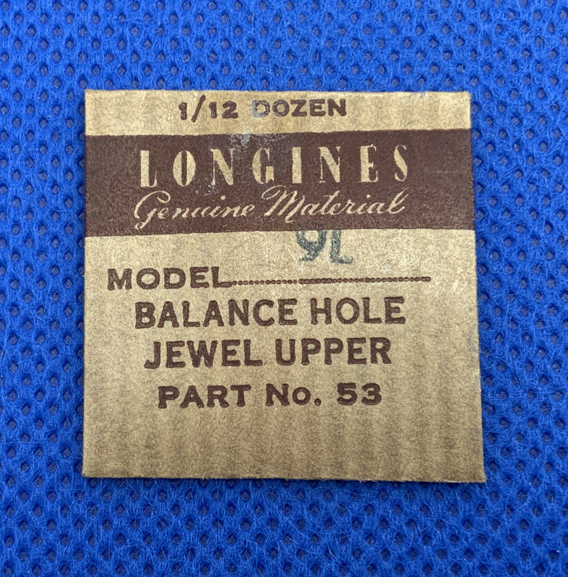 Longines 9L Part 630 Upper Balance Hole Jewel.Sealed. New Old Stock