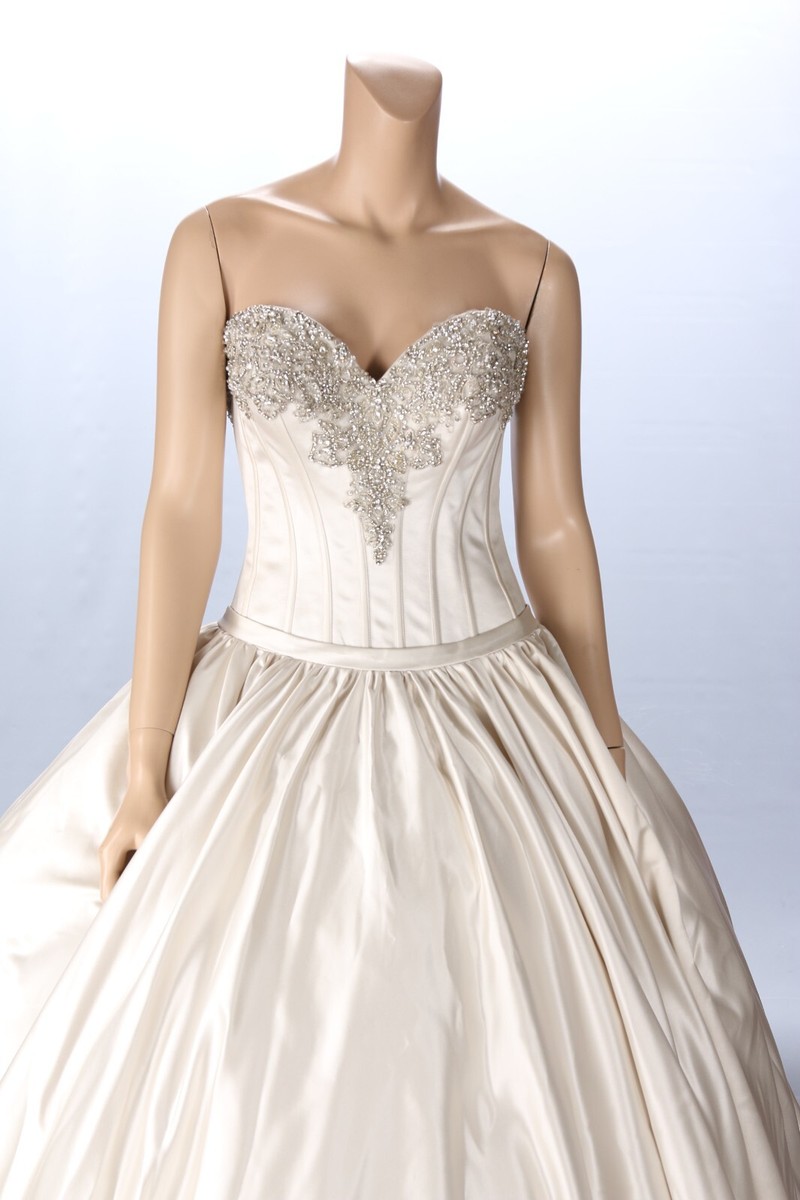 Allure Bridals Ivory Style 41311 Satin Rhinestone Strapless