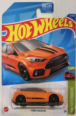 2022 Hot Wheels Ford Focus RS 41/250 HW Hatchbacks 3/5 Ecoboost Orange