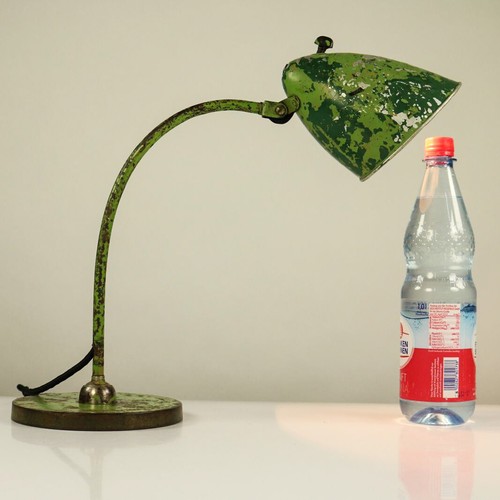 HALA Arbeits Leuchte Camouflage Shabby Style Tisch Lese Lampe Vintage 30er 40er - Picture 3 of 12