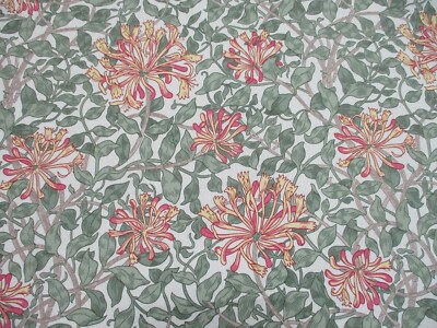 William Morris Fabric 'HONEYSUCKLE' 3 METRES (300cm) CHALK/YELLOW - 100% COTTON