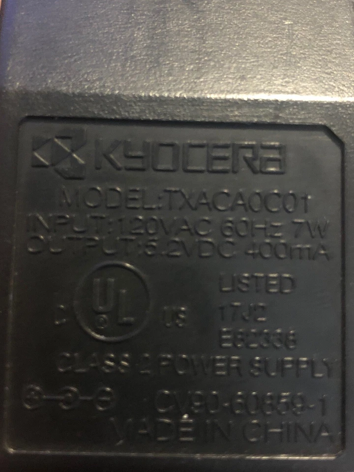 Adaptador de CA Kyocera TXACA0C01 Fuente de alimentación Salida: 5,2 VDC 400mA *Envío gratuito* Foto 2 de 2