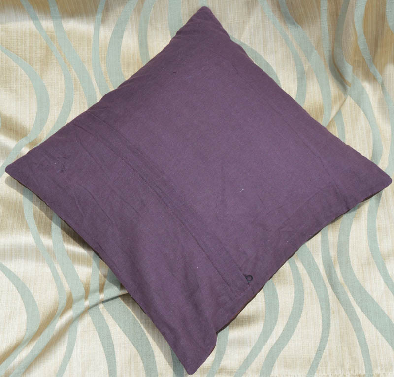 Embroidered handmade Brown silk square pillow cover from Craft Options