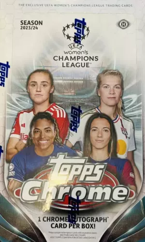 2023-24 Topps Chrome UEFA Women's Champions League Factory Sealed Hobby Box