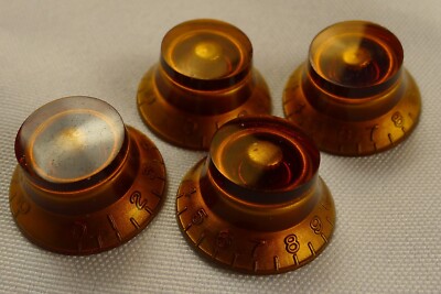 Pack of 4 pieces Genuine Epiphone Bell Hat Speed Knobs Amber US Ship