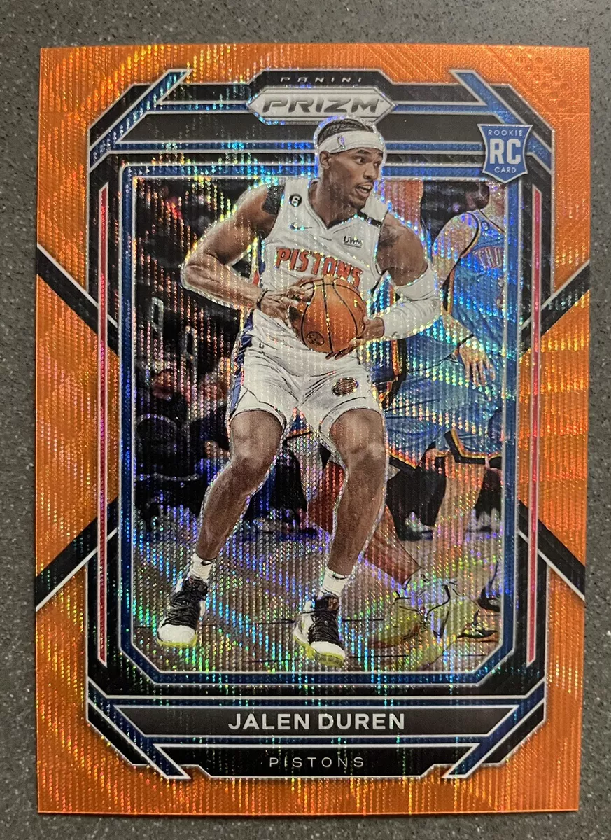 2022/23 Panini Prizm Jalen Duren Rookie Orange Wave /60 Pistons