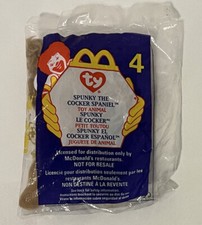 Mcdonald Happy Meal Toy 1999 Ty Spunky the Cocker Spaniel 4 New Sealed