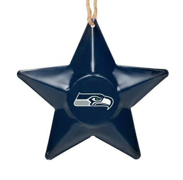 Seattle Seahawks Christmas Tree Holiday Ornament New Team Logo Metal
