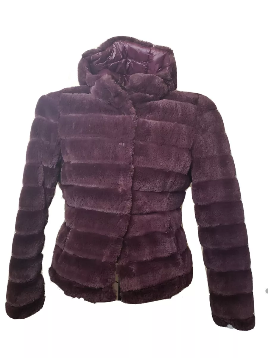 Guess reversible jacket with faux fur cheap