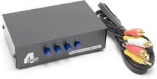 THE CIMPLE CO Video Switcher, 4-Way A/V Switch, RCA, Retro Game Consoles, 4 Inpu