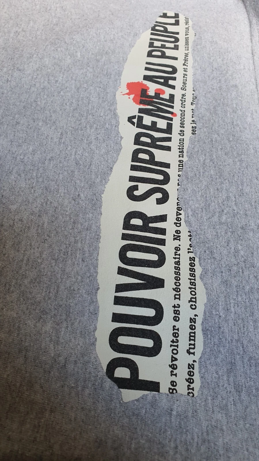 T shirt SS19 Supreme Headline taille moyenne gris chiné Pouvoir