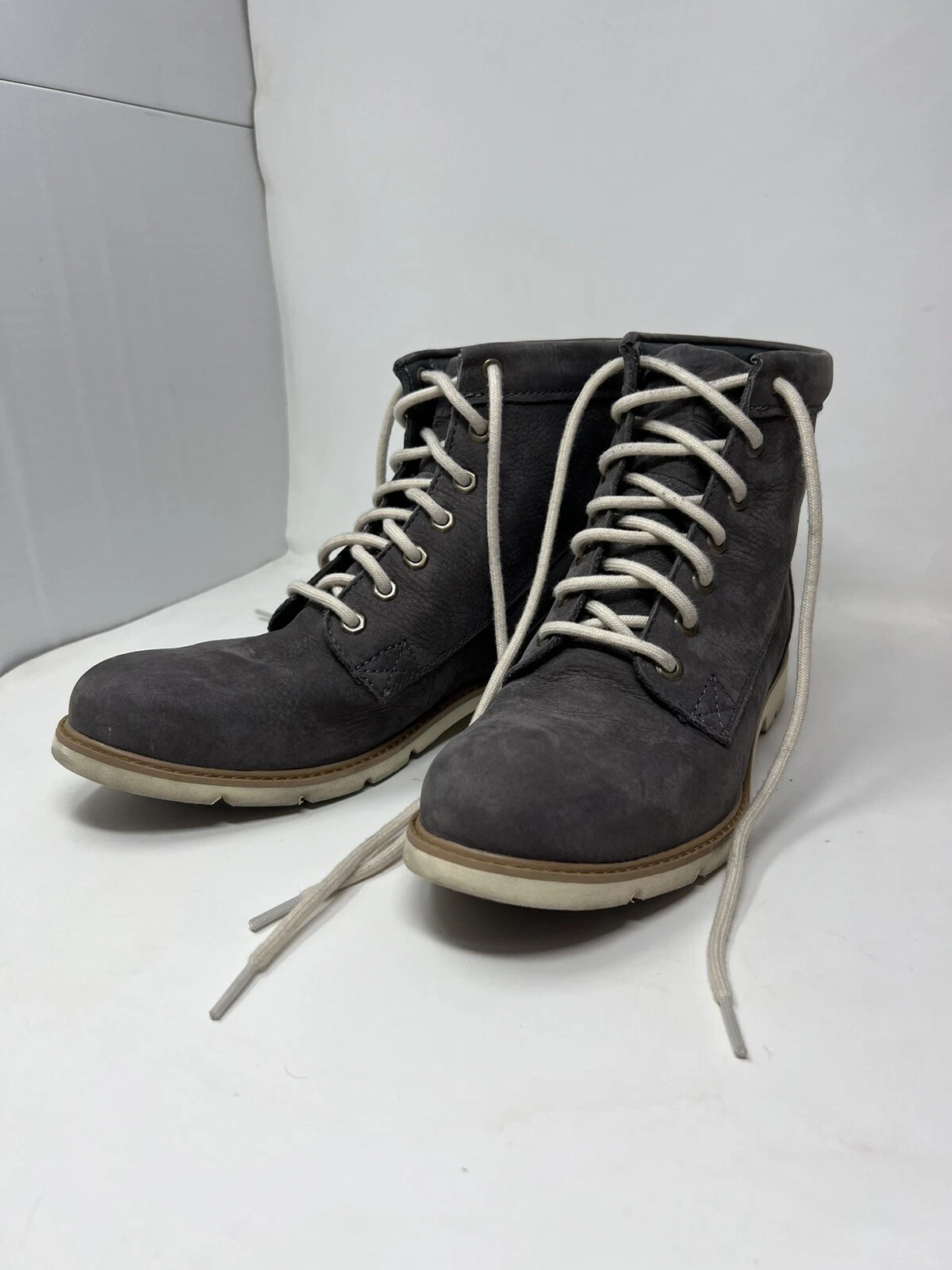 Timberland Boots Womens 9 Waterproof 6 Inch Ankle Lace Up A11K1 Gray Leather