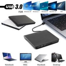 External CD DVD Drive for PC Laptop Windows 11 10 USB 3.0 Player Reader Writer