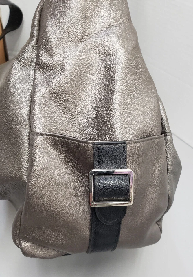 Bolsos de estanho e prata preta Miche Prima plissados com forro (?), alça... - Imagem 4 de 4