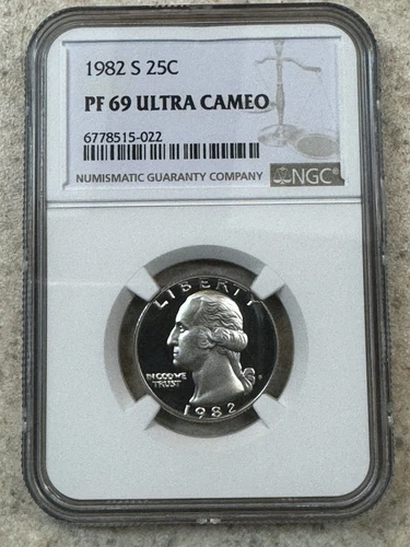 1982 S Washington Quarter - 25c - NGC PF 69 Ultra Cameo