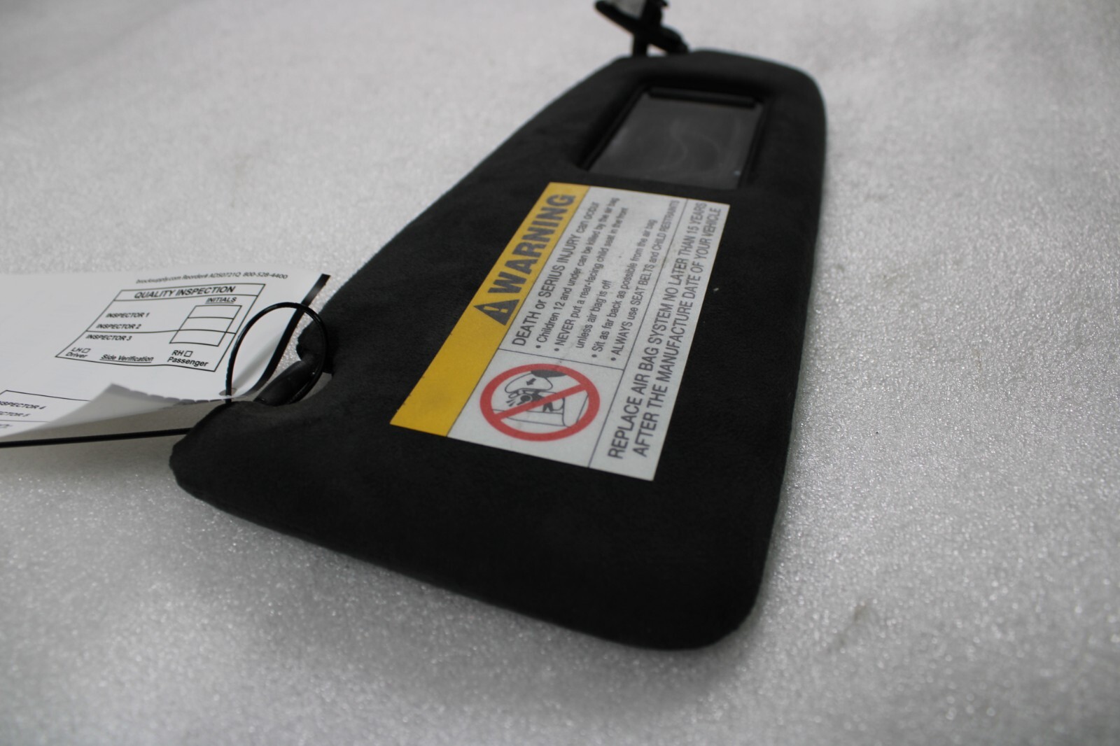 Lamborghini Gallardo Coupe, RH Sun Visor, Black, Alcantera, Used, P/N 408857552
