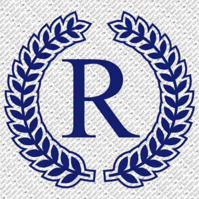 BLUE INITIAL LETTER DECORATIVE MONOGRAM VINYL DECAL STICKER (L-03