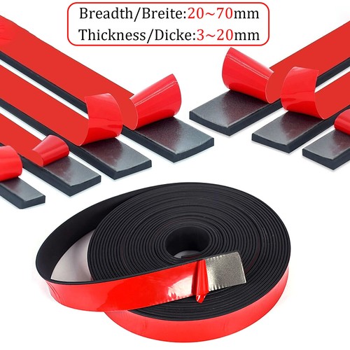 Thick 2~20mm Self Adhesive Rubber Strip Pads Adhesive Backed Solid Seals Gasket - Picture 3 of 23