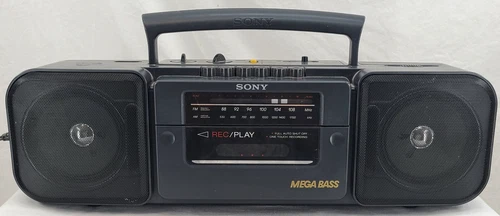 Sony Mega Bass CFS-208 Black Plug-In Battery Radio Cassette-Corder Speaker