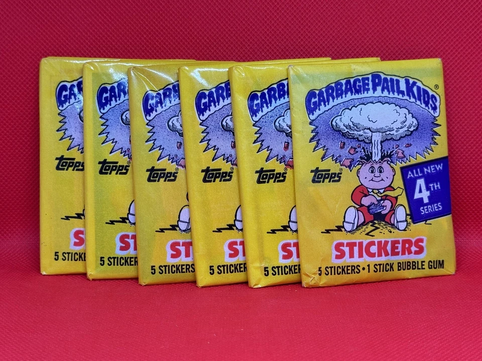 РЕДКАЯ 1986 Topps Garbage Pail Kids GPK серия 4 нераспечатанная восковая упаковка  - Изображение 2 из 2