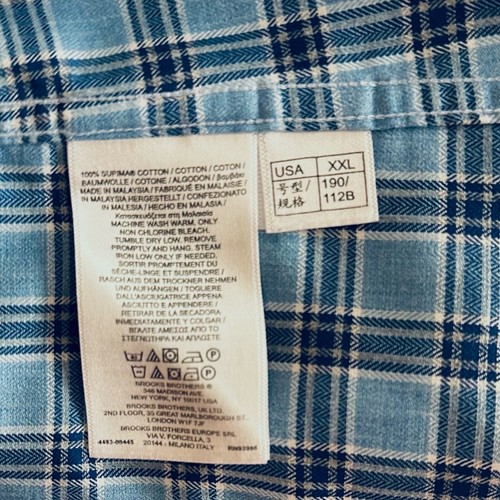 BROOKS BROTHERS Regent Men’s Shirt Size XXL Blue Plaid Career Preppy Casual - Picture 7 of 7