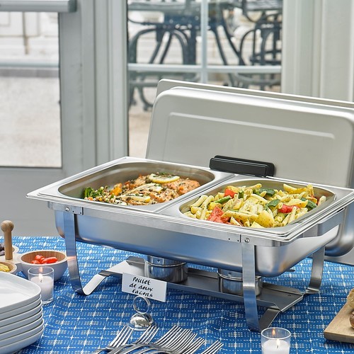 Kit de buffet Sterno - Juego de platos para frotar plegables de 8 piezas con calentadores de alimentos para catering - Imagen 4 de 7