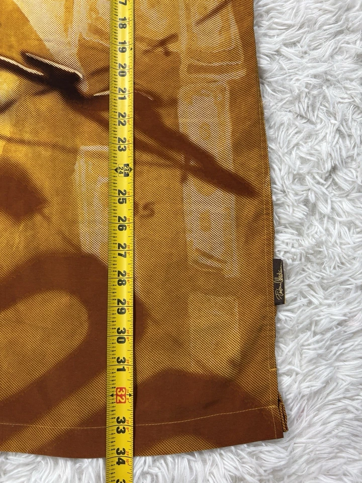 Men’s Vintage Y2K FUBU Polyester Button Up All Over Print Shirt Size 2XL - Image 3 of 4