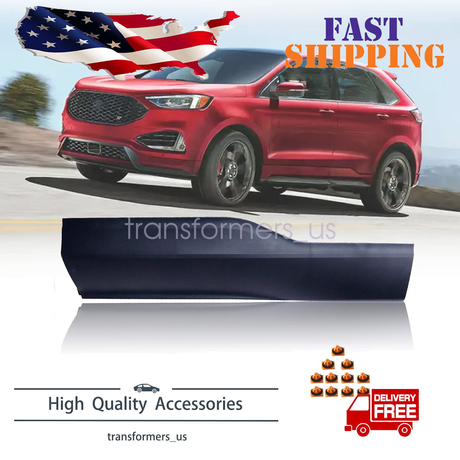 Fits For 2015-2023 Ford Edge Rear Left Door Molding And Beltlines FT4Z5825557AB