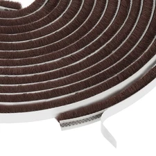 Self Adhesive Brush Seal Weather Stripping 1/4" x 1/4" x 49ft, Brown