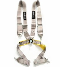 Sparco 4 Point Snap-on 3 Racing Seat Belt Harness Quick Release Gray Colour Sparco 4 Point Snap-on 3 Racing Seat Belt Harness Quick Release Gray Colour