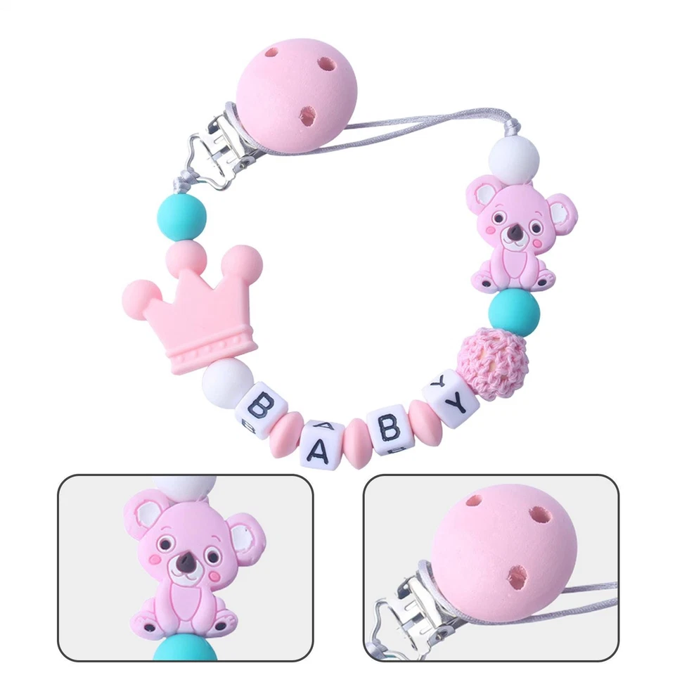 Lindo clip de chupete de silicona para bebé chupete chupete clip soporte cadena regalo Foto 2 de 4