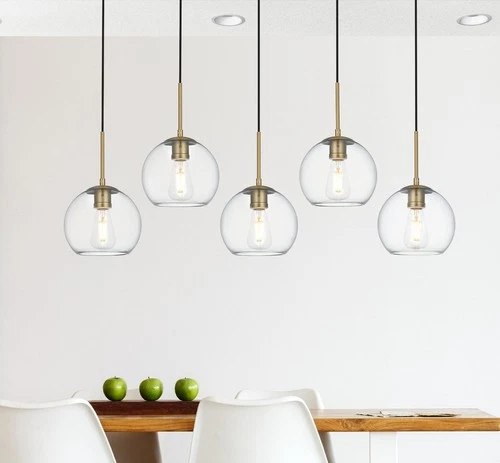 Elegant Lighting LD2228 Baxter 5 Light 42"W Linear Pendant - Brass - Picture 9 of 12