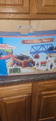 Thomas & Friends Wooden Train A DAY AT THE WORKS COMPLETE W/BOX PLUS MORE SET