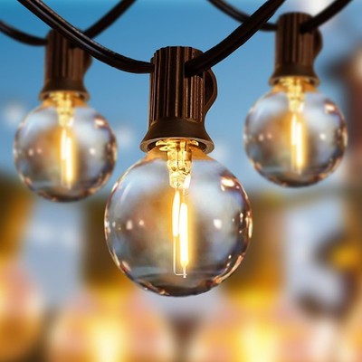 Lichterkette G40 60 m LED 2700K Außen Wasserdicht 100 Glühbirnen Garten Hochzeit
