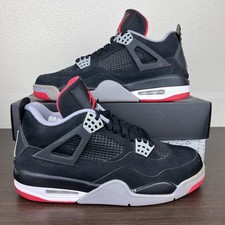 2012 Air Jordan 4 Retro Bred Noir Rouge 308497-089 Taille Homme US 9 LEGIT...