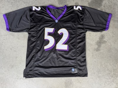 Mens Sz XL Timeless Authentic Ray Lewis 52 Purple Jersey Pro Football Legends