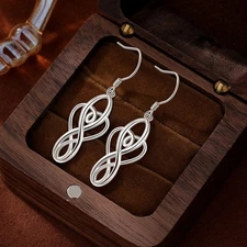 Women's Earrings Twisted Geometric Shape Pendant Earrings Copper