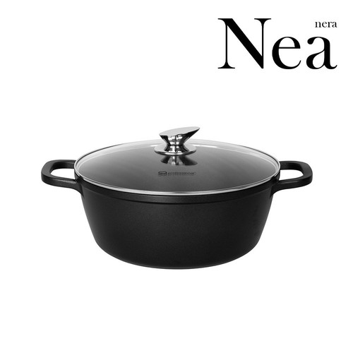 Nea Stockpot Nera Nero 44 cm - Grande Capacità Premium Alluminio pressofuso con - Foto 2 di 8