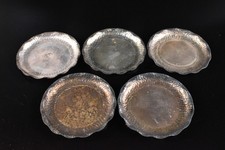 F7431: Japanese Oxidized silver/Ibushigin Copper Finish SERVING PLATE/dish 5pcs,