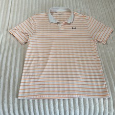 Under Armour Men  s Golf Polo Shirt Sz XL Loose HeatGear Short Sleeve Stripes