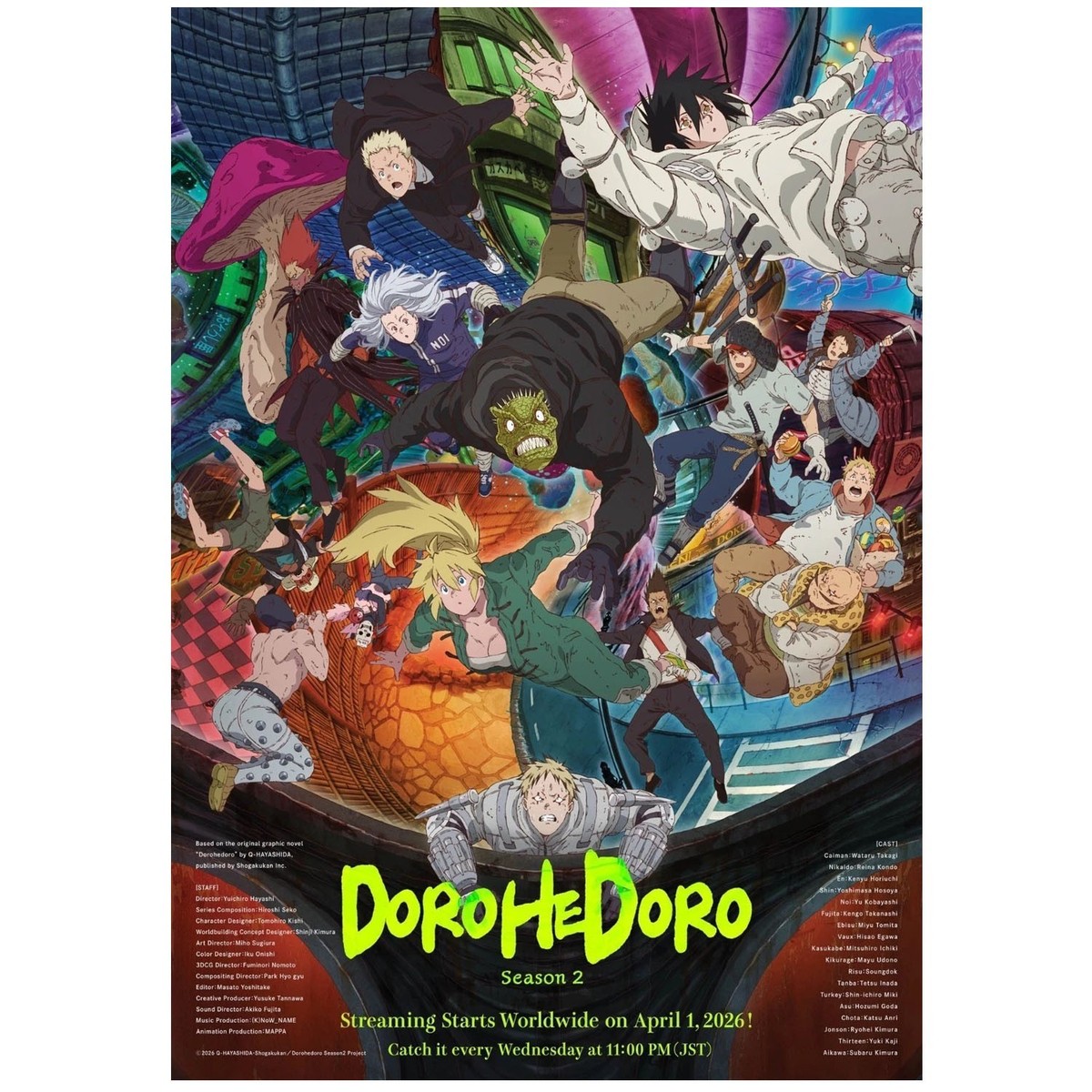 ドロヘドロ Season2 B2販促ポスター Dorohedoro Season 2 April 2026 Anime Poster | eBay