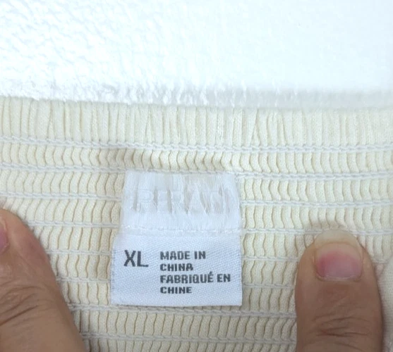 Cooperative Womens XL  Linen Blend Cream Dress Smocked Back Lined Button Front - Image 4 of 4