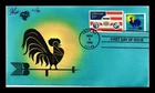 US COVER ROOSTER WEATHERVANE H RATE FDC COMBO PUGH HAND PAINTED