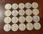1960-1962 Lot Of 20 Franklin Half Dollars Mixed 90% Silver