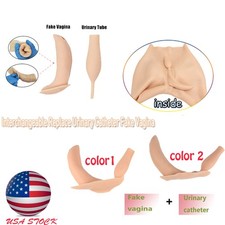 Replace Urinary Catheter Fake Vagina For Crossdresser Silicone Pant US STOCK