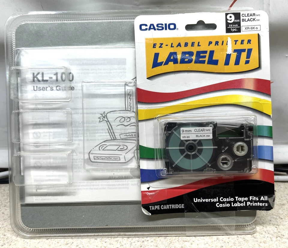 Casio EZ-Label Printer Blue KL-100-L Label It! Bundle Sealed! & New Cartridge - Image 2 of 3