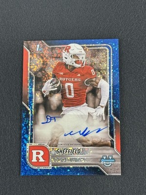 2025 Bowman Chrome U DT SHEFFIELD 1st Bowman Blue Mini-Diamond Auto /150 Rutgers